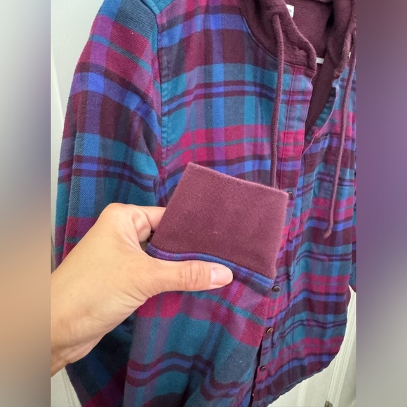 LL Bean Women’s BeanFlex All Season Flannel Shirt Thermal Lined Hoodie PocketsXS - Picture 4 of 16